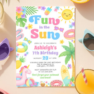 Invitación al cumpleaños de verano - Diversión en 