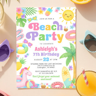 Invitación al cumpleaños de verano - Diversión en 
