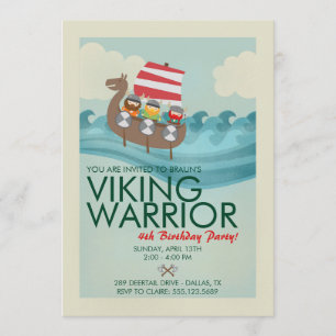 Invitación al cumpleaños de Viking Warrior