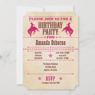 Invitación al cumpleaños de Vintage de Vino Rosado