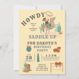 Invitación al cumpleaños de Wild West Cowboy Boy