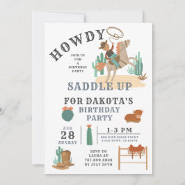 Invitación al cumpleaños de Wild West Cowboy Boy