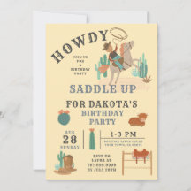 Invitación al cumpleaños de Wild West Cowboy Boy