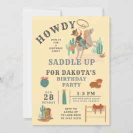 Invitación al cumpleaños de Wild West Cowboy Boy