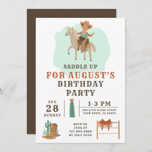 Invitación al cumpleaños de Wild West Cowboy Boy