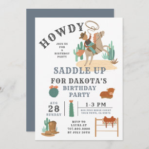 Invitación al cumpleaños de Wild West Cowboy Boy