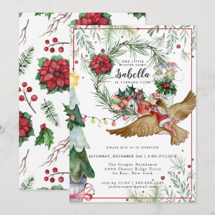 Invitación al cumpleaños de Winter Forest Fairy