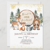 Invitación al cumpleaños de Winter Onederland Fore