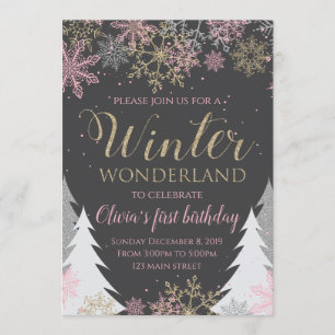 Invitación al cumpleaños de Winter Wonderland
