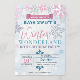 Invitación al cumpleaños de Winter Wonderland
