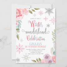 Invitación al cumpleaños de Winter Wonderland con 