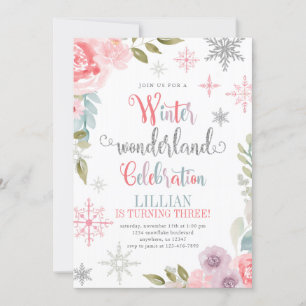 Invitación al cumpleaños de Winter Wonderland con