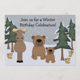 Invitación al cumpleaños de Winter Woodland