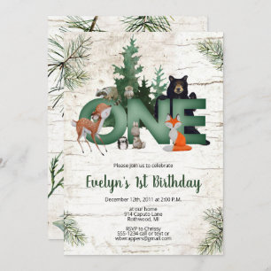 Invitación al cumpleaños de Winter Woodland - Prim