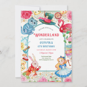 Invitación al cumpleaños de Wonderland