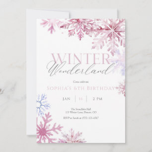 Invitación al cumpleaños de Wonderland con copo de
