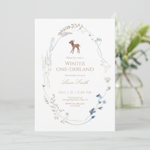 Invitación al cumpleaños de Woodland Deer Winter O