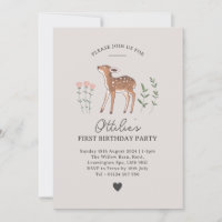 Invitación al cumpleaños de Woodland Fawn