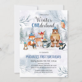 Invitación al cumpleaños de Woodland Winter ONEder