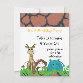 Invitación al cumpleaños de zoológicos