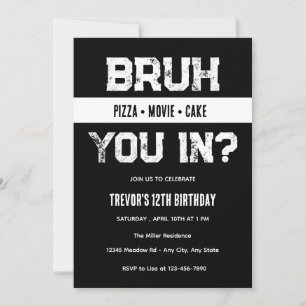 Invitación al cumpleaños del adolescente
