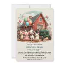 Invitación al cumpleaños del animal de Barnyard de