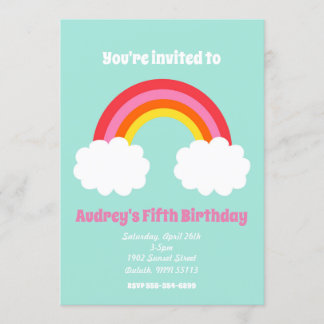 Invitación al cumpleaños del arcoiris