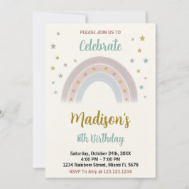 Invitación al cumpleaños del arcoiris