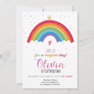 Invitación al cumpleaños del arcoiris