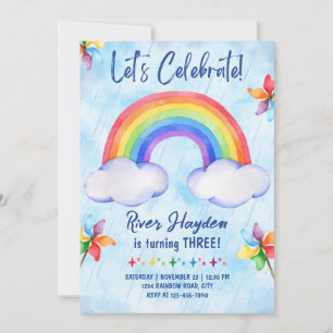 Invitación al cumpleaños del arcoiris