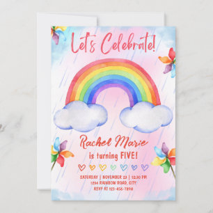 Invitación al cumpleaños del arcoiris