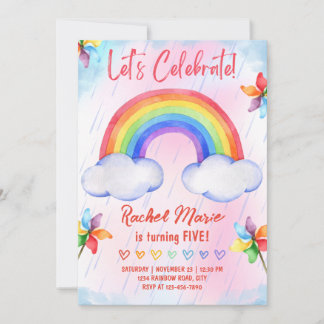 Invitación al cumpleaños del arcoiris