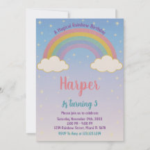 Invitación al cumpleaños del arcoiris Boho Pastel
