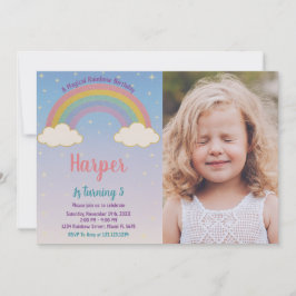 Invitación al cumpleaños del arcoiris Boho Pastel