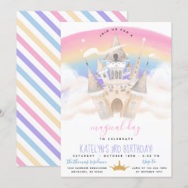 Invitación al cumpleaños del arcoiris de la prince