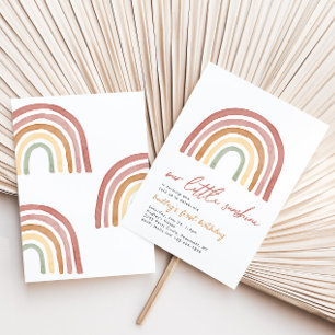 Invitación al cumpleaños del arcoiris del pequeño