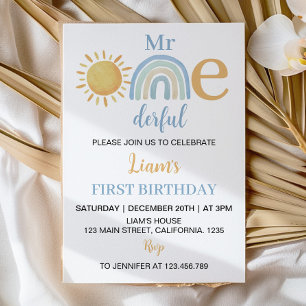 Invitación al cumpleaños del arcoiris del sol de O
