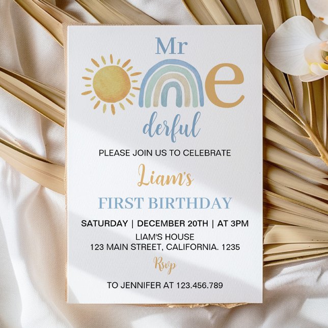 Invitación al cumpleaños del arcoiris del sol de O (Subido por el creador)