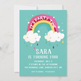 Invitación al cumpleaños del arcoiris lindo