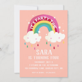 Invitación al cumpleaños del arcoiris lindo