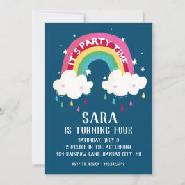 Invitación al cumpleaños del arcoiris lindo