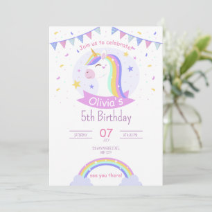 Invitación al cumpleaños del arcoiris para Chicas