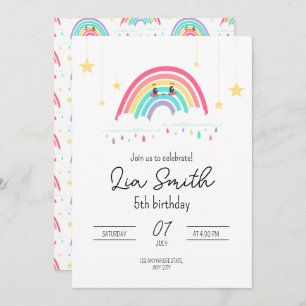 Invitación al cumpleaños del arcoiris para Chicas