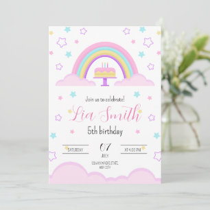 Invitación al cumpleaños del arcoiris para Chicas
