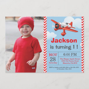 Invitación al cumpleaños del avión. Fiesta de cump