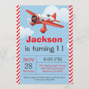 Invitación al cumpleaños del avión. Fiesta de cump