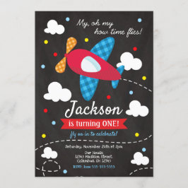 Invitación al cumpleaños del avión niño / Vuelos h