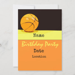 Invitación al cumpleaños del baloncesto con balonc