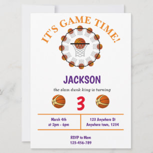 Invitación al cumpleaños del baloncesto Slam Dunk