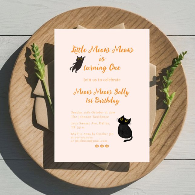 Invitación al cumpleaños del bebé 1 | Little Meow  (Subido por el creador)